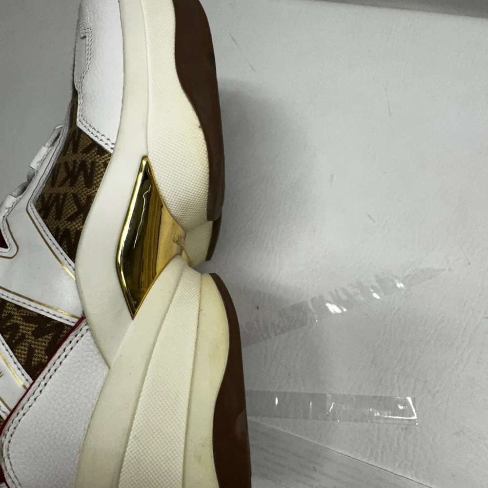 Michael Kors women Olympia platform Brown and White Sneakers size 11